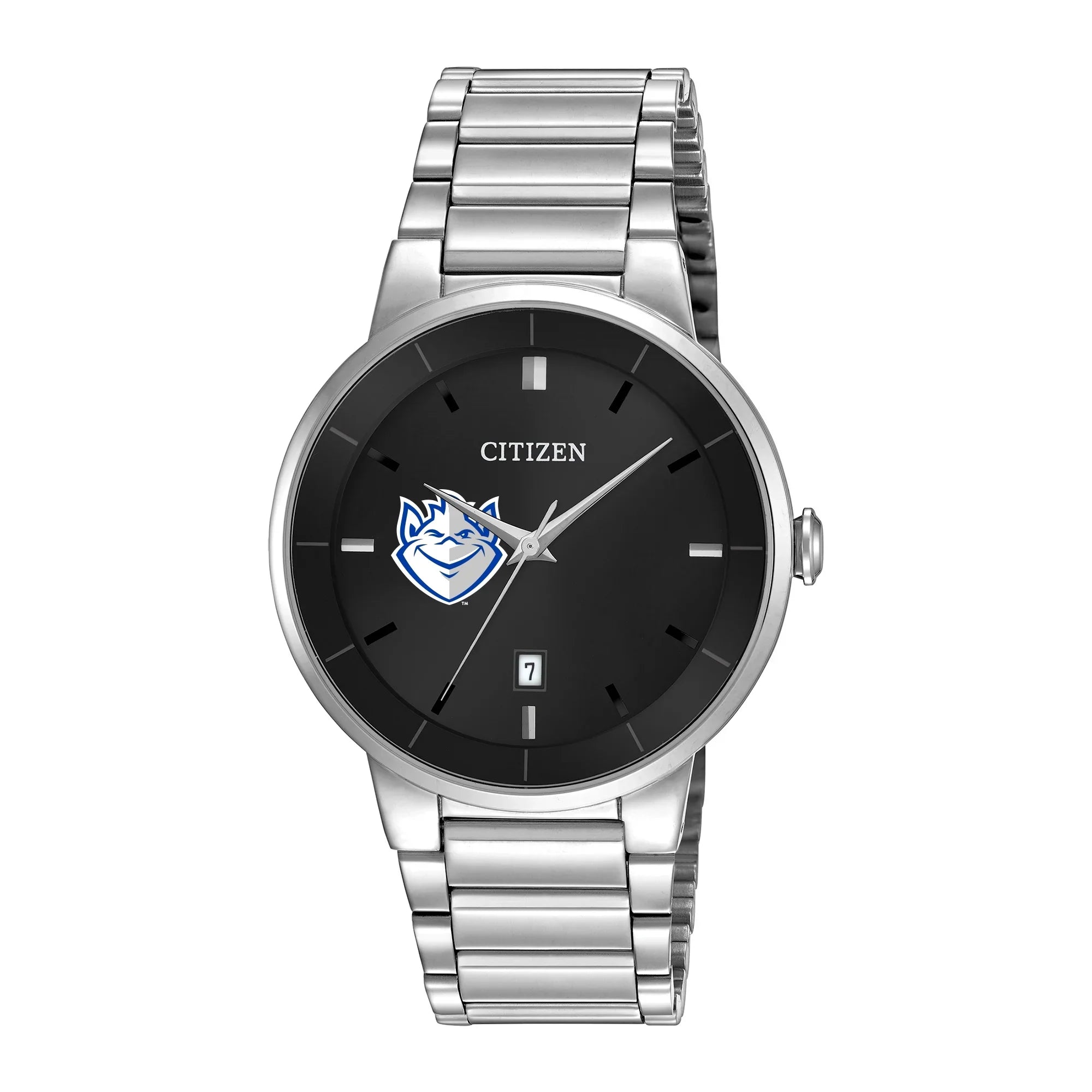 Men's Citizen Watch Silver Saint Louis Billikens Dark Dial Stainless Steel Watch