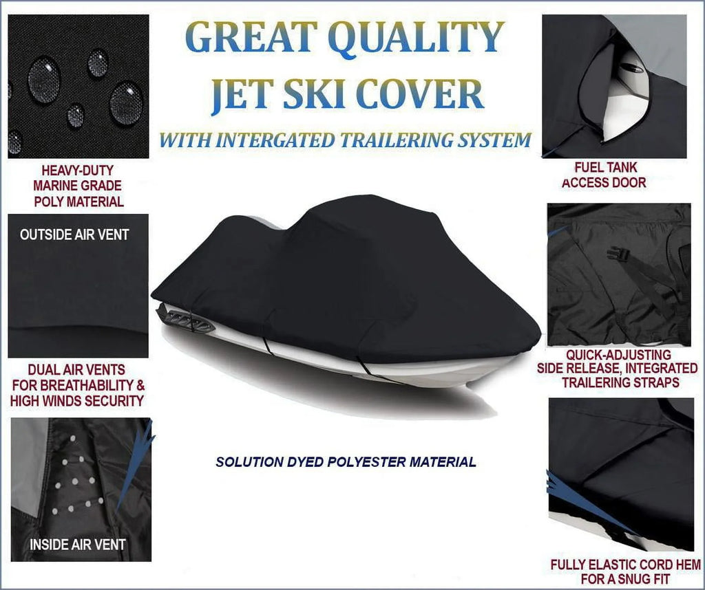 Jet TOP OF THE LINE JET SKI Cover Compatible for Sea Doo Sea-Doo XP Bombardier 1997 2000 2001 2002 Jet Ski PWC Cover 1-2 Seater