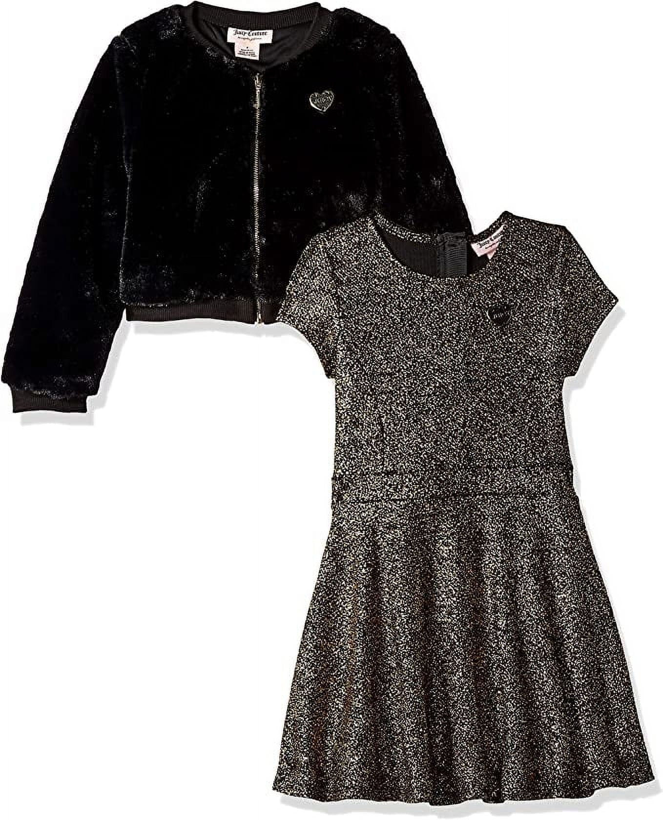 Juicy Couture Girls' Toddler 2 Pieces Dress Set, Gold Jet 3T
