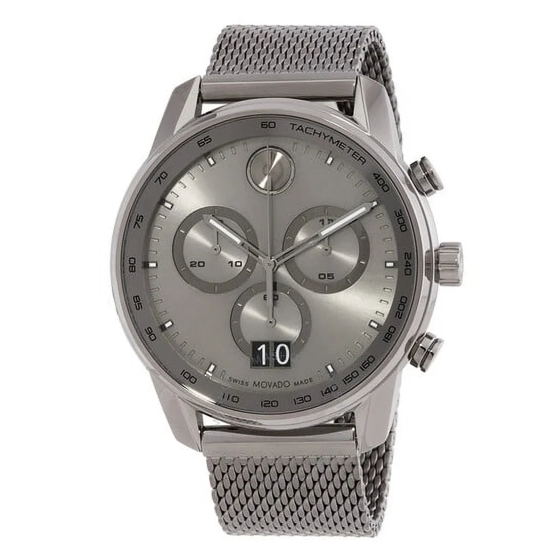 MOVADO BOLD 3600910 VERSO GREY CHRONOGRAPH DIAL GREY MESH BAND MENS WATCH