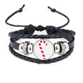 mas Crutch Red Festival Bracelet Braided Leather Woven Rope Wristband