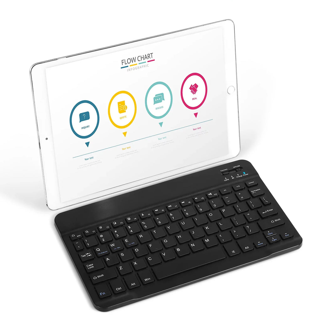 Rechargeable Bluetooth Keyboard and Mouse Combo Ultra Slim Full-Size Keyboard and Ergonomic Mouse for Xiaomi Mi Mix 2S and All Bluetooth Enabled Mac/Tablet/iPad/PC/Laptop - Onyx Ebony