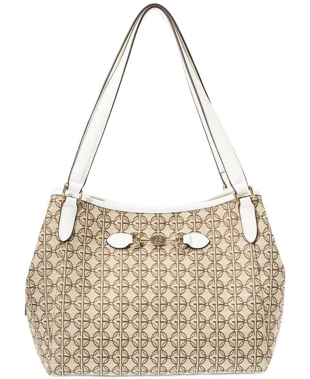 Giani Bernini Logo Jacquard 4 Poster White Signature Shoulder Bag