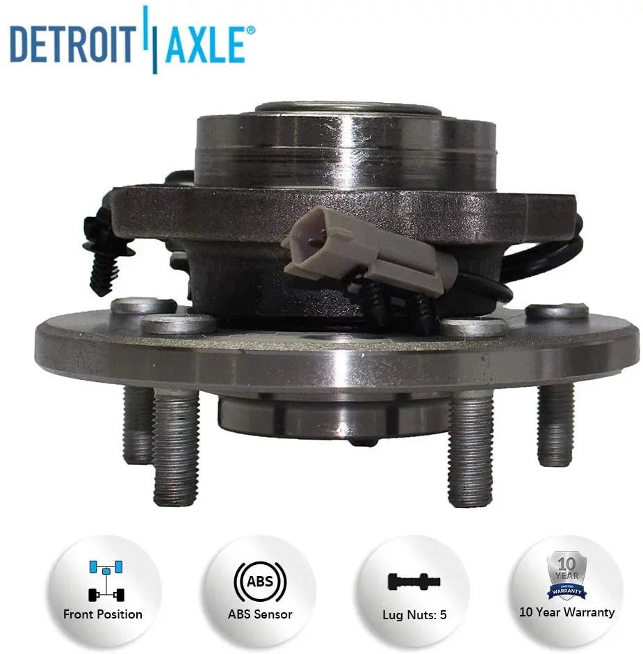 Detroit Axle - 12pc Front Struts, Lower Control Arm w/Ball Joints, Sway Bar End Links, Inner Outer Tierods, Wheel Hubs Bearing Replacement Replacement for 2004 2005 2006 Chrysler Pacifica