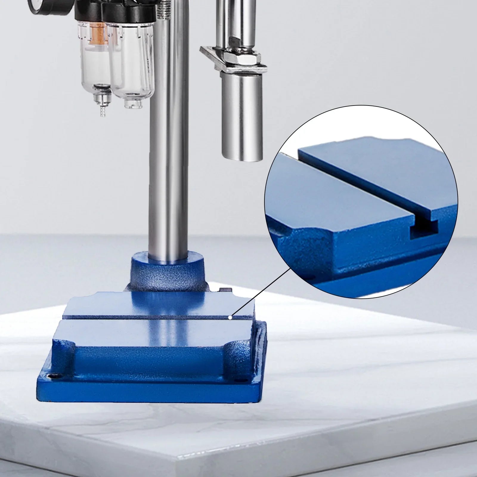 VEVOR Pneumatic Punch Press Machine 440LB/200KG Pressure, Desktop Punching Press Machine 110V AC,Cylinder Stroke Pneumatic Press 0.4-0.7 Mpa Operation Pressure