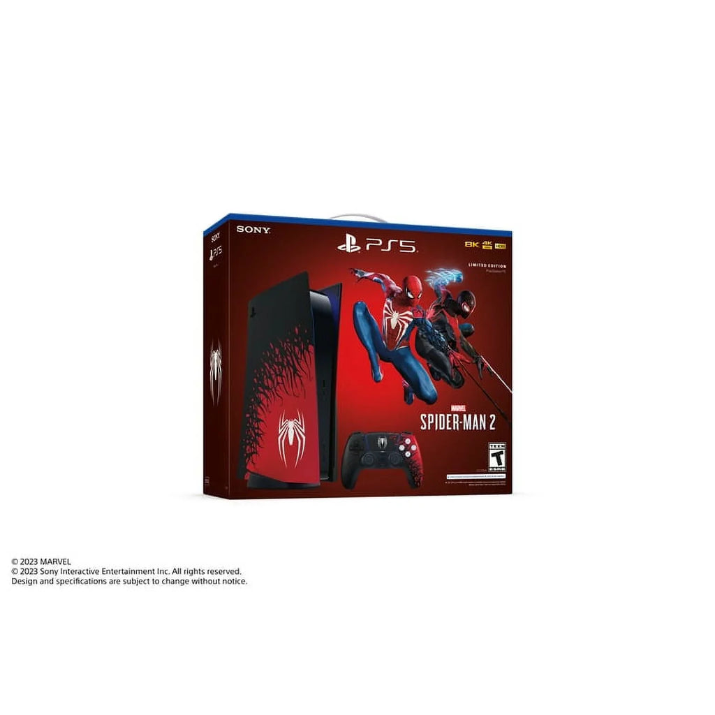 Newest 2024 TEC PlayStation_PS5 Gaming Console(Disc) with Marvel’s Spider-Man 2 Bundle Limited Edition