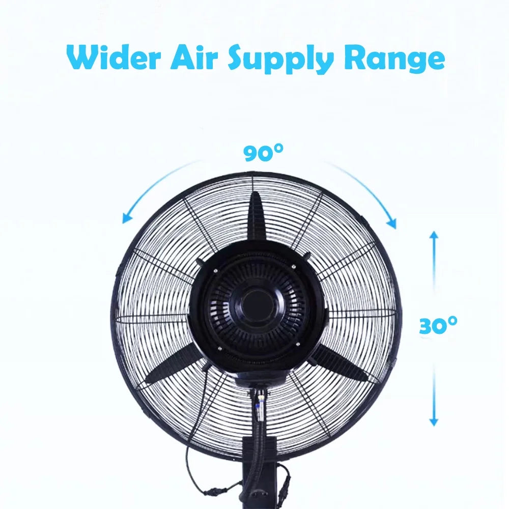 INTSUPERMAI Electric Industrial Mist Fan Humidifier Cooling Spray Fan with 42L Water Tank