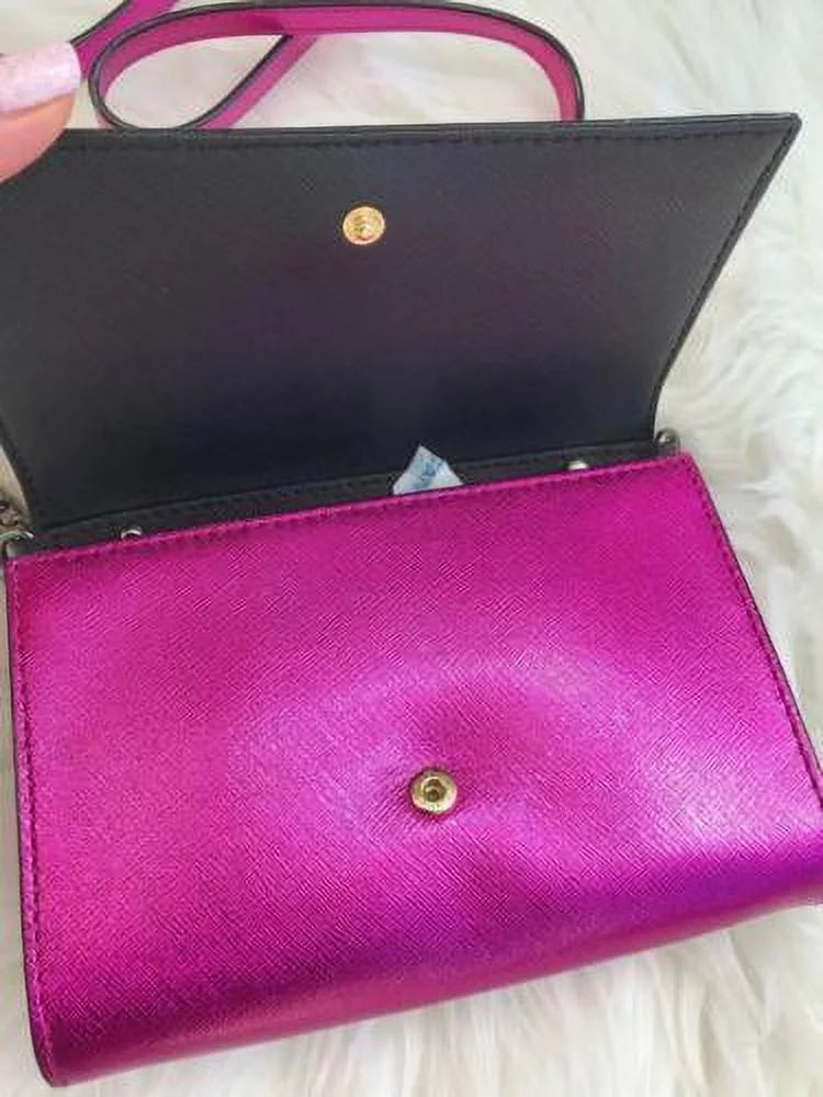 NWT Kate Spade Cedar Street Cami Clutch Bag Pink Metallic Bajarose Crossbody