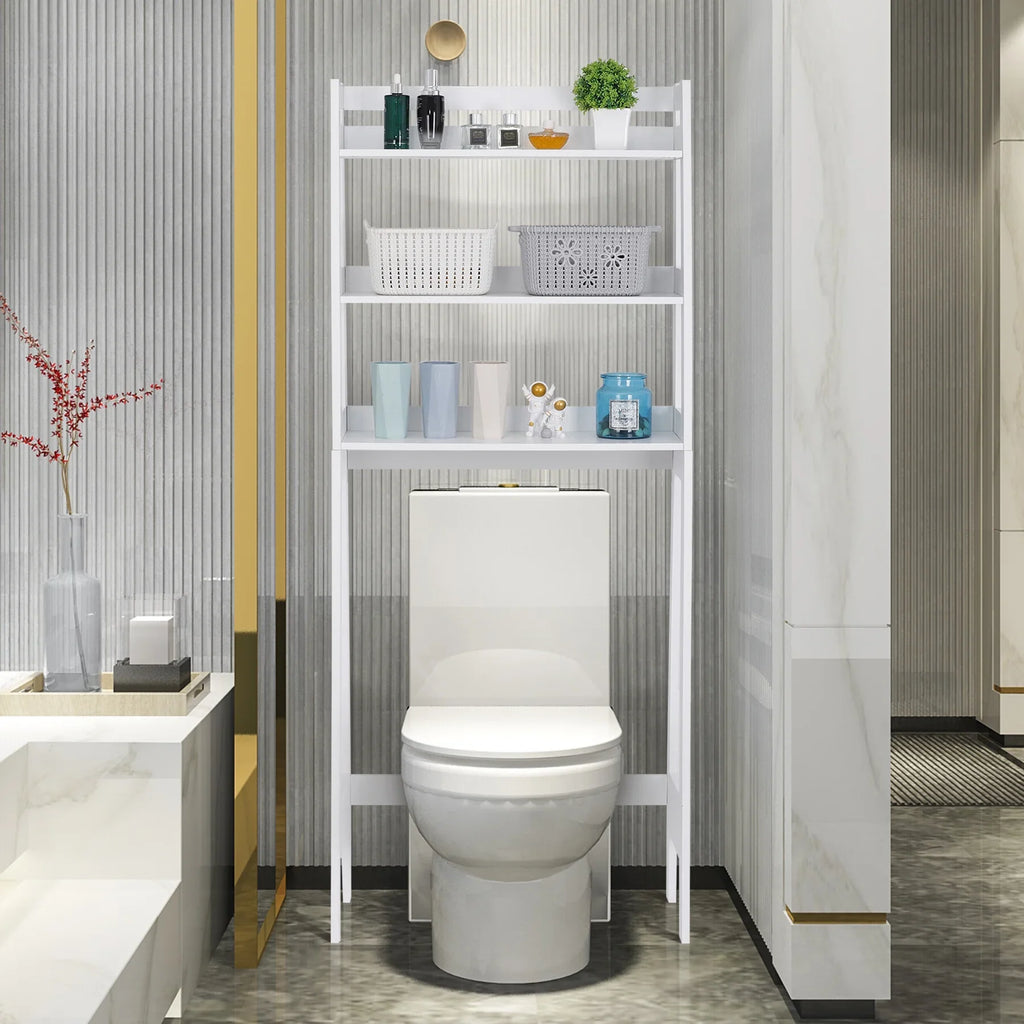 ZENSTYLE Over The Toilet Storage Rack 3-Tier Organizer Shelf Bathroom Space Saver White