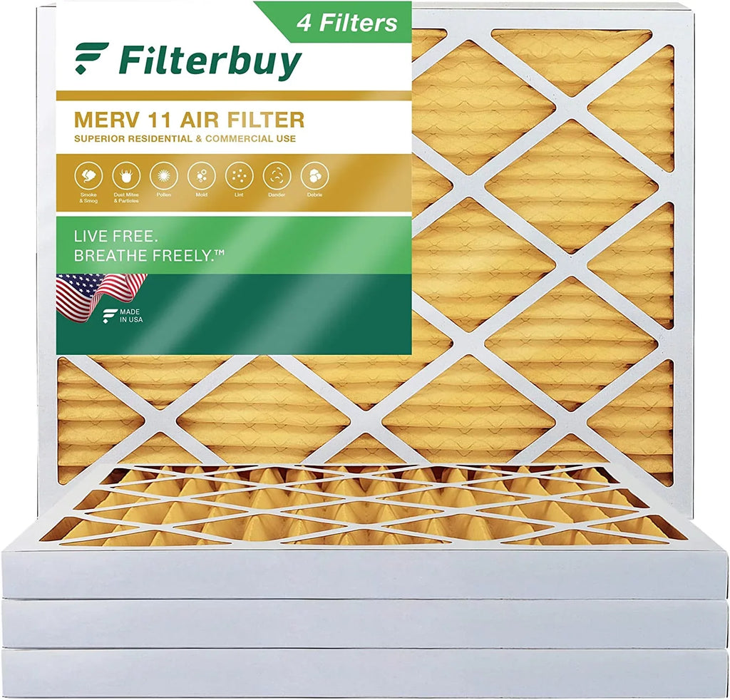 Filterbuy 25x32x2 MERV 11 Pleated HVAC AC Furnace Air Filters (4-Pack)