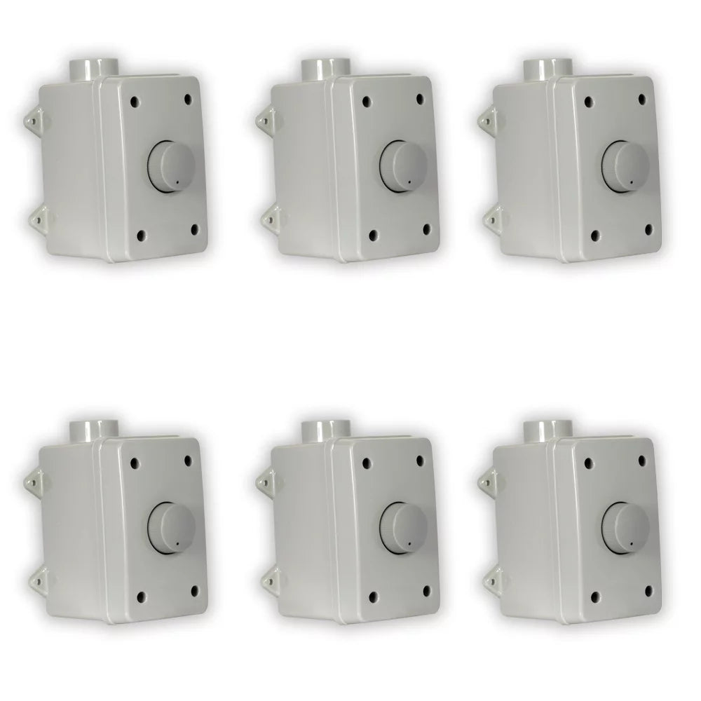 Theater Solutions OVCDG Outdoor Volume Controls Gray Weatherproof 6 Piece Set