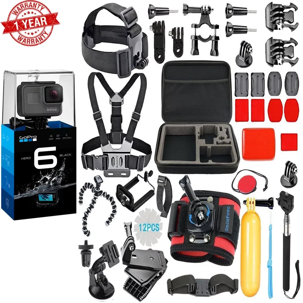 GoPro HERO6 Ebony W/ Accessory Bundle Set