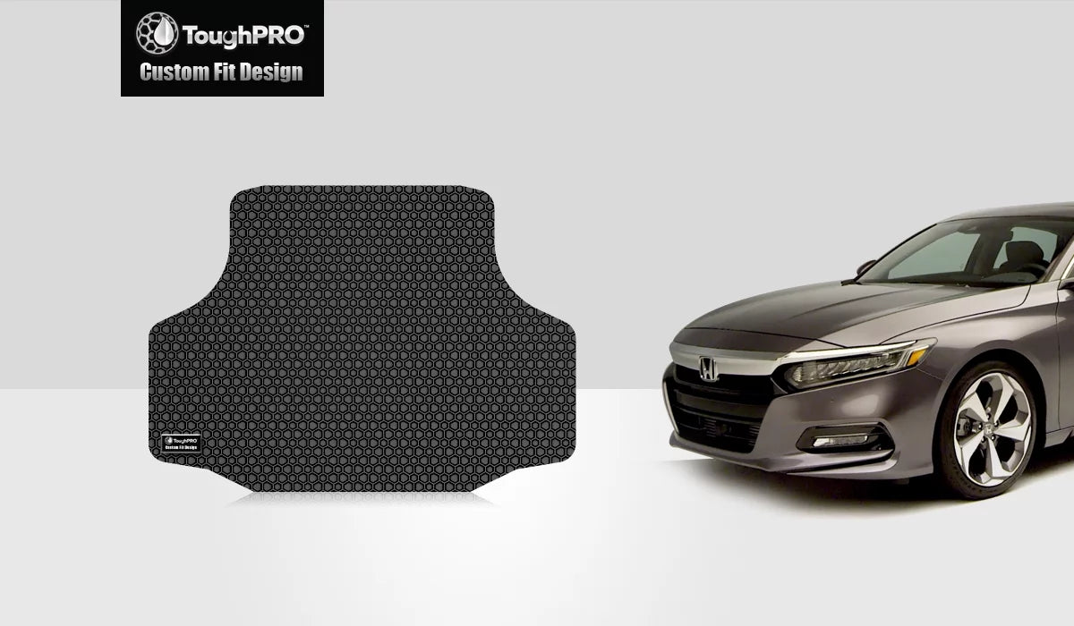 TougRO - Trunk Mat Compatible with HONDA Accord - All Weather Heavy Duty (Made in USA) - Ebony Rubber - 2019