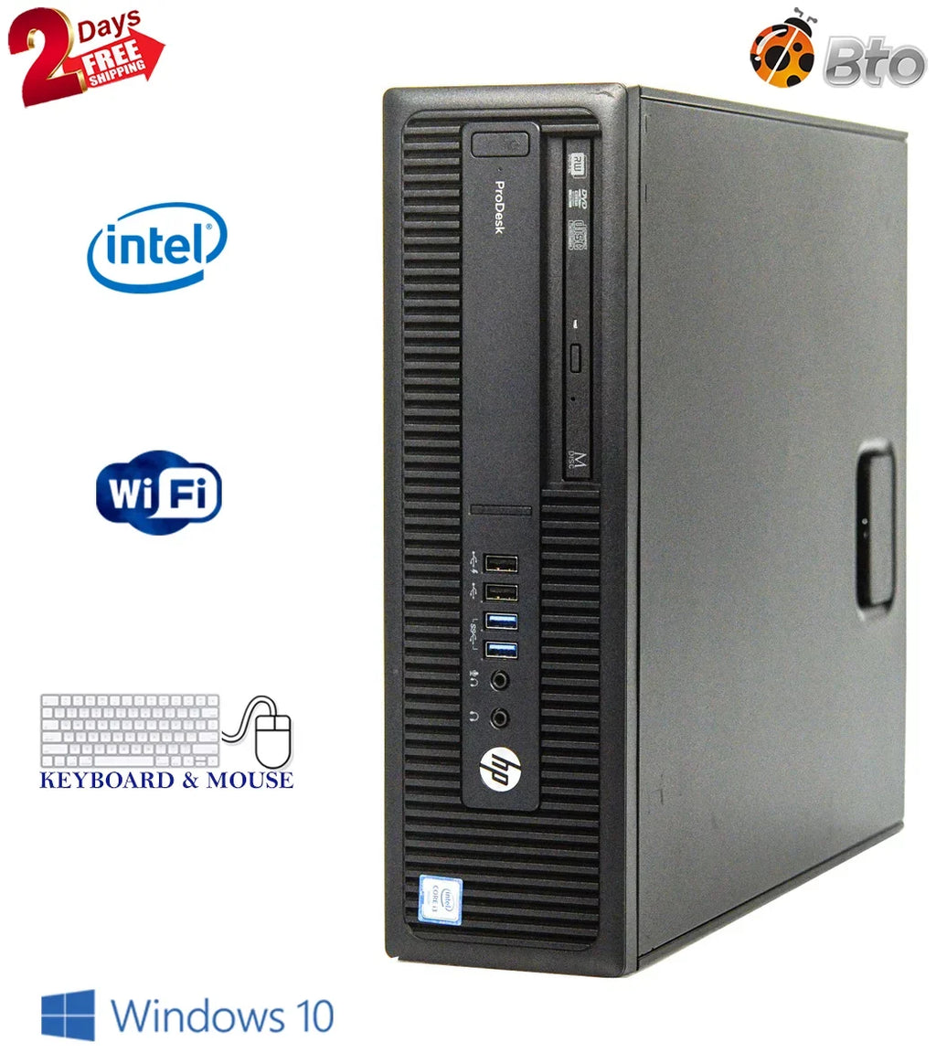 Restored 600 G2 Desktop Computer Pentium G4400 3.3GHz CPU 8GB Ram, 500GB HDD, Keyboard & Mouse, WiFi, DVD, Win10 Pro PC (Refurbished)