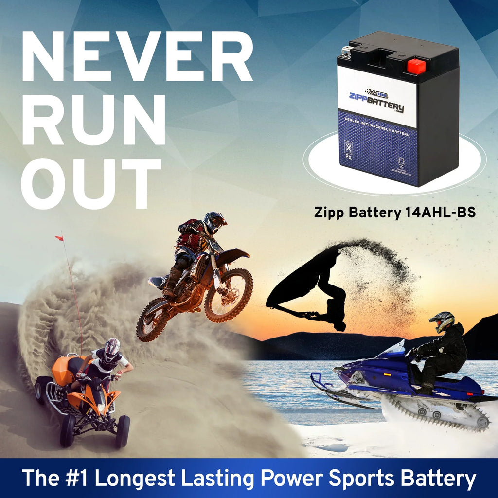 Zipp Battery Ytx14Ahl-Bs High Performance Power Sports Battery