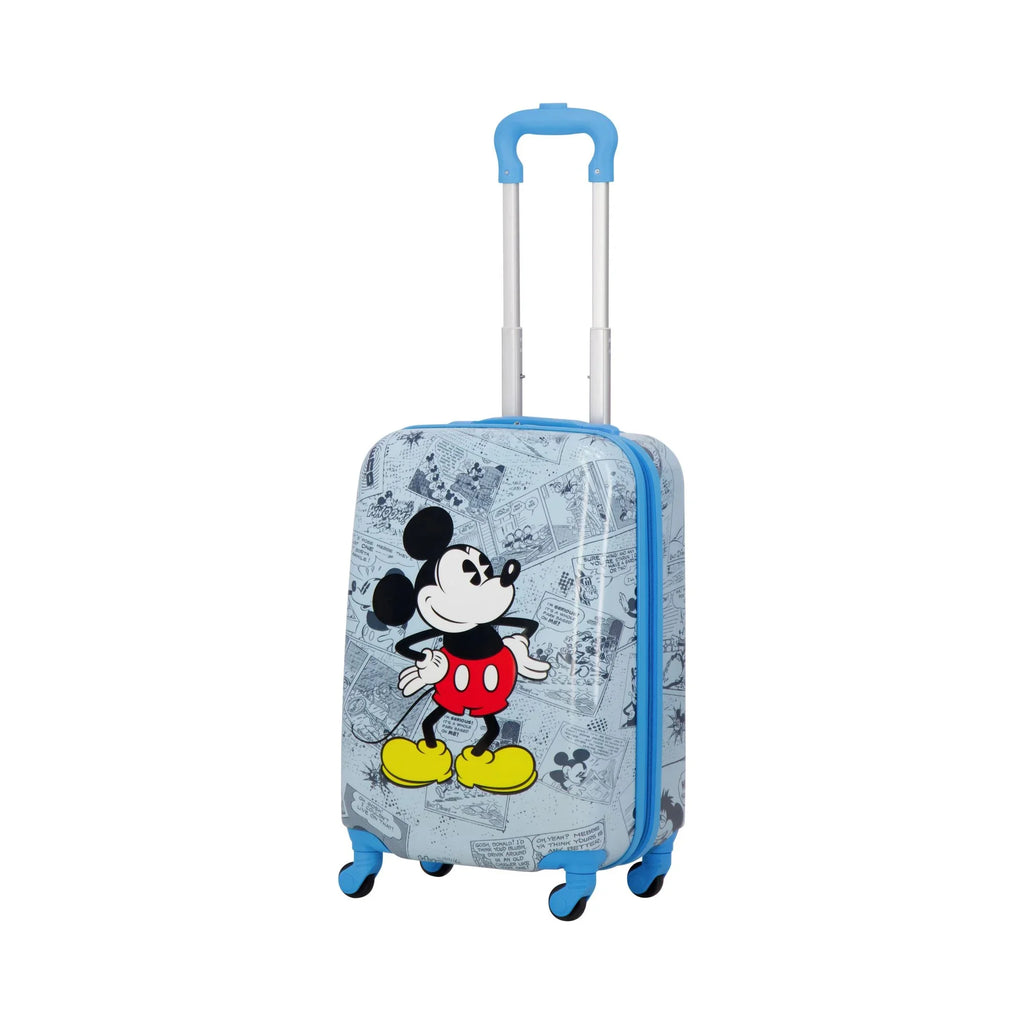 Disney Mickey Mouse 21 Inch Kids Rolling Luggage, Hardshell Carry On Suitcase with Spinner Wheels, Blue