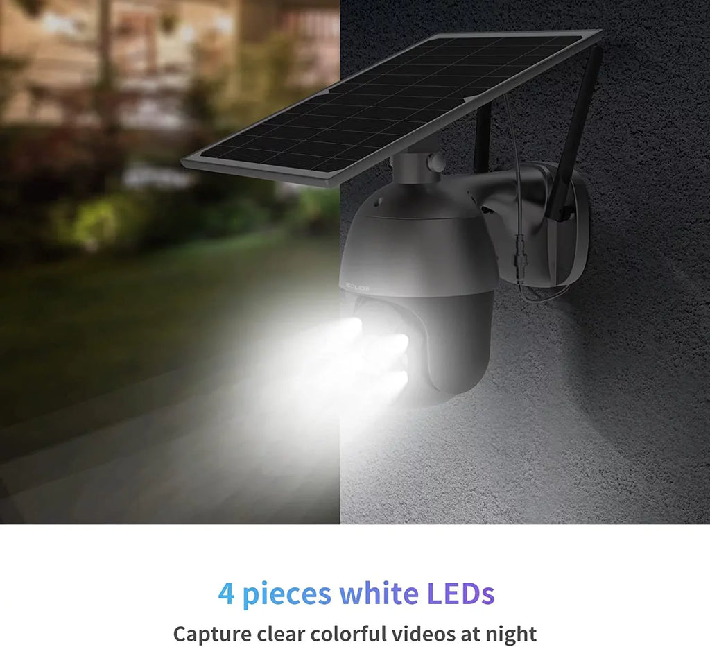 Soliom 3G/4G LTE Outdoor Security Camera Wireless,Pan Tilt 360°View Spotlight,1080P HD,PIR Motion,No Wifi,Rechargeable Batteries,S600-4G