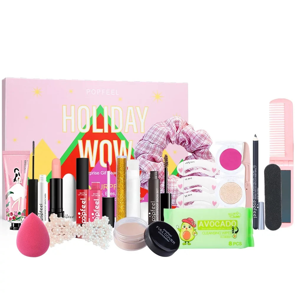 IKOMMI Valentine's Day gift Makeup Advent Calendar 2024 for Teens Girls Christmas Countdown Calendar Makeup Gift Set,Xmas Gift Box Calendar for Women Full Kit