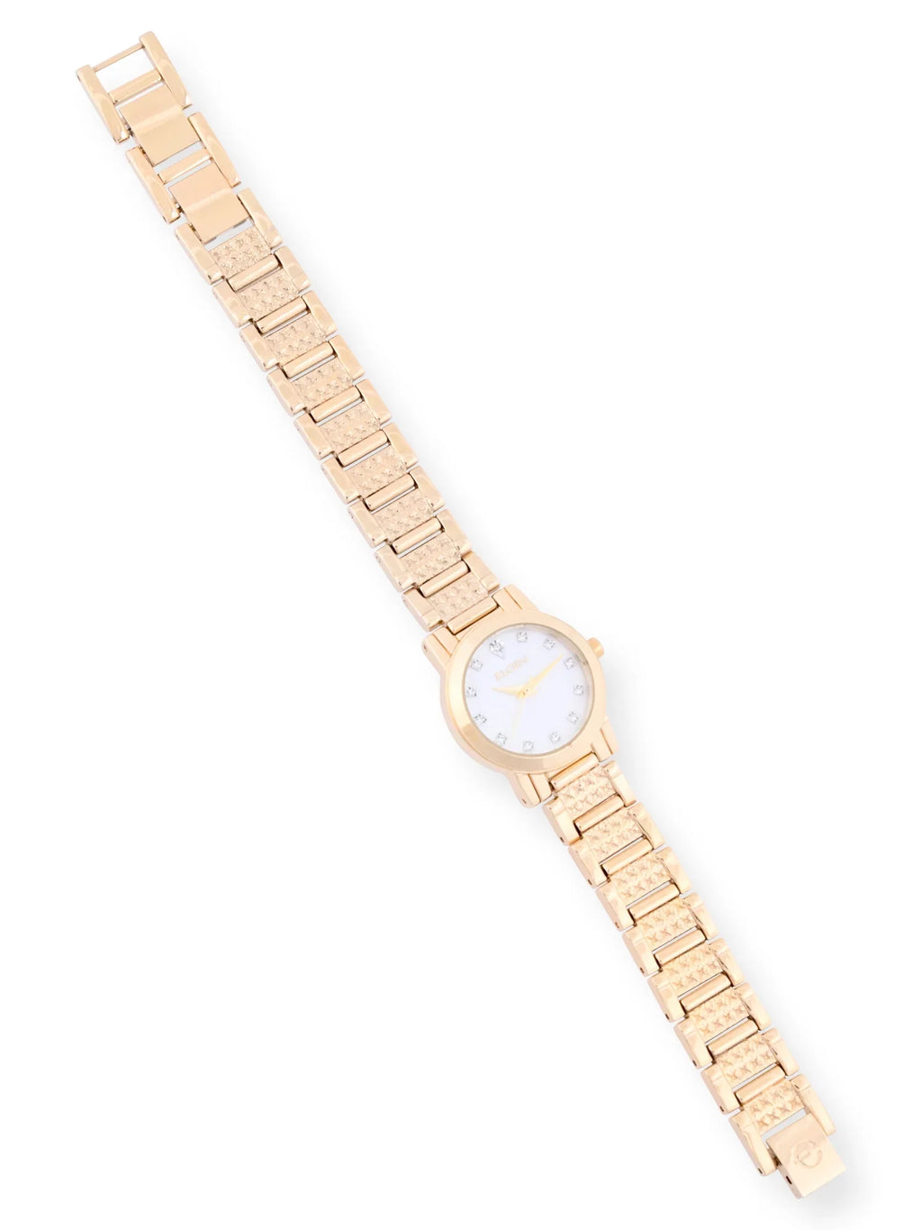 Ein Adult Female Watch and Bracelet Set in Gold with Czech Stones and MOP Dial (EG180011ST)