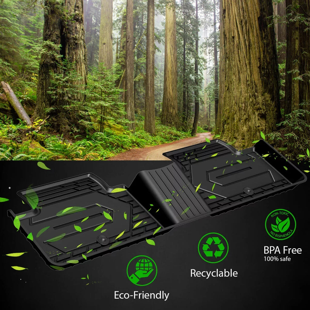Lasfit Car Floor Liners for 2016-2021 Jeep Grand Cherokee (NOT Jeep Cherokee ) & Jeep Grand Cherokee WK 2022, All Weather TPE Vehicle Floor Mats Set, 1st and 2nd Row, Fit Bench Seating only, Jet