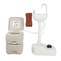 Portable Sink and Toilet Combo 5 Gal Hand Washing Station 5.3 Gal Flushing Toilet for Camping RV Boat Road Tripper Camper