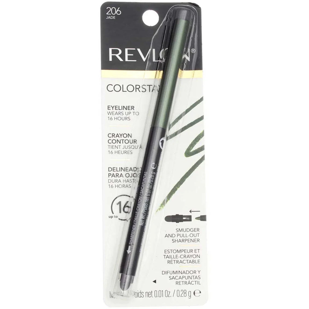 Revlon ColorStay Eyeliner Pencil, Jade [206] 0.01 oz (Pack of 4)