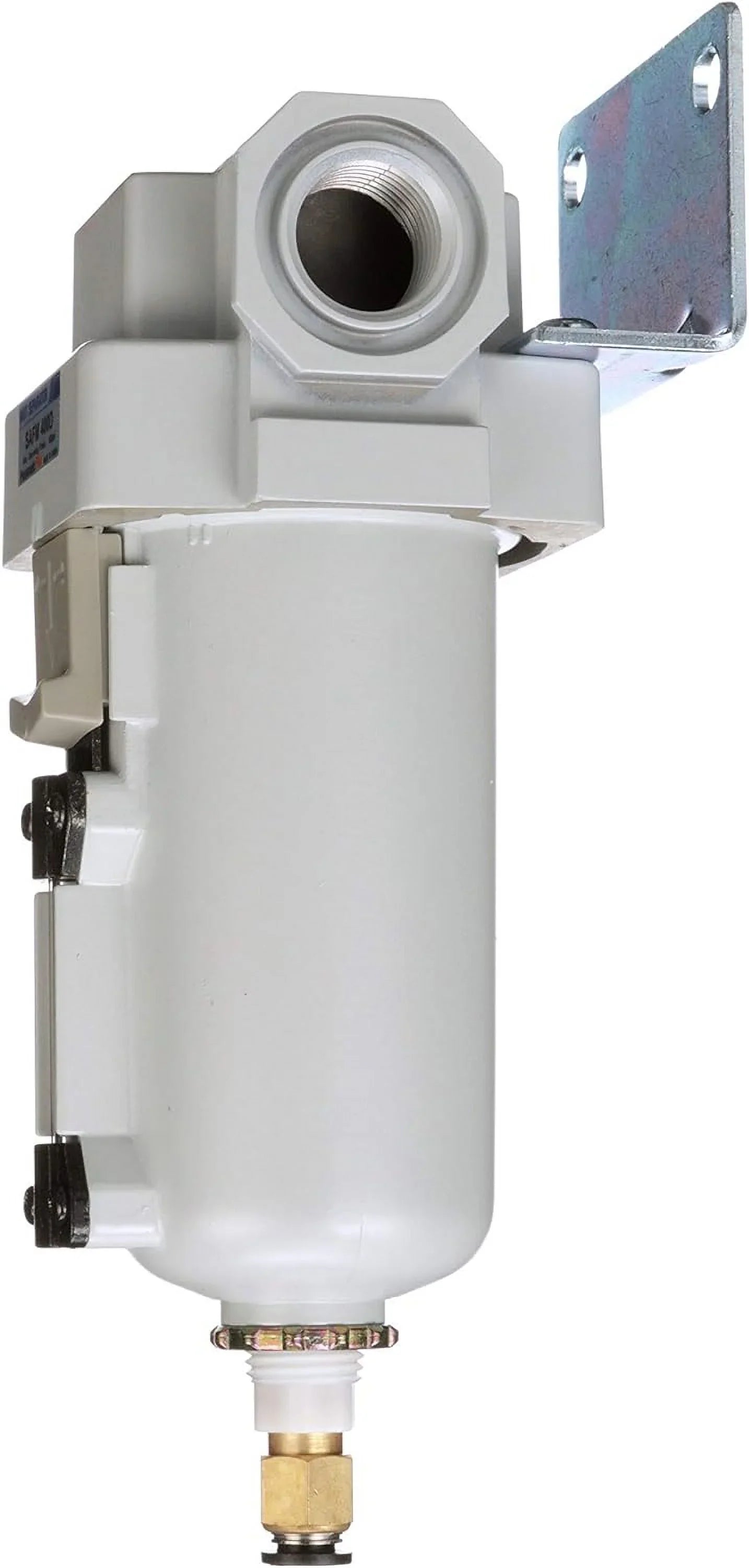 compressed air coalescing filter, 0.1 micron, 1/2" npt - metal bowl, auto drain, bracket