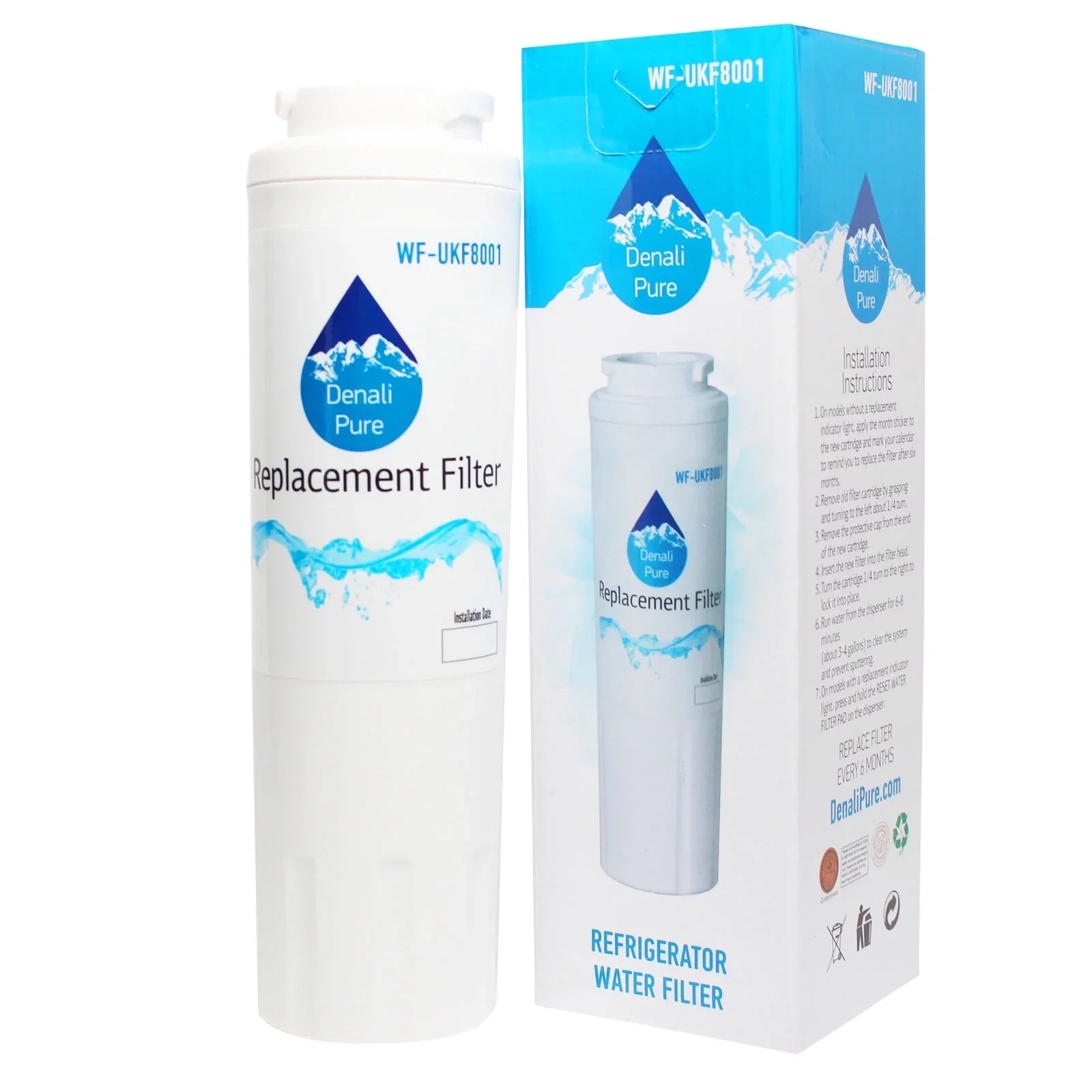 3-Pack Replacement for Amana ARSE664BS Refrigerator Water Filter - Compatible with Amana UKF8001AXX Fridge Water Filter Cartridge