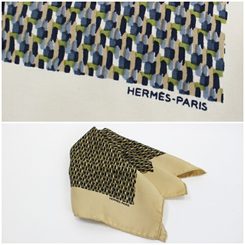 Pre-Owned Hermes Scarf Muffler Carre 45 Gaurosh Beige HERMES Women's (Good)