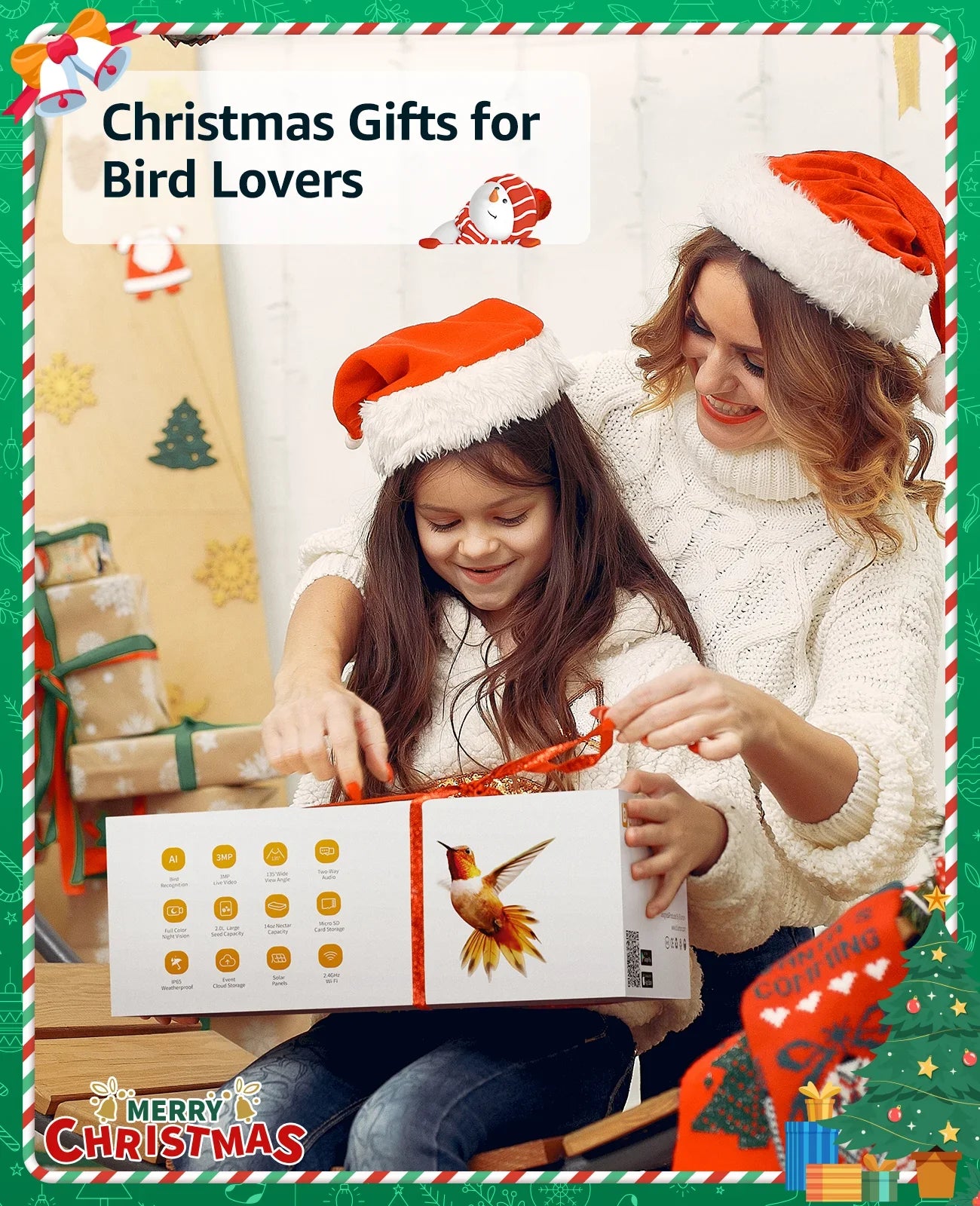 Bird Feeder with Camera, Hummingbird Camera 2 in 1 Feeders with AI Identify Bird Species, Auto Capture Unique Close-Ups of Birds with 3MP HD Camera, Ideal Gift for Anyone
