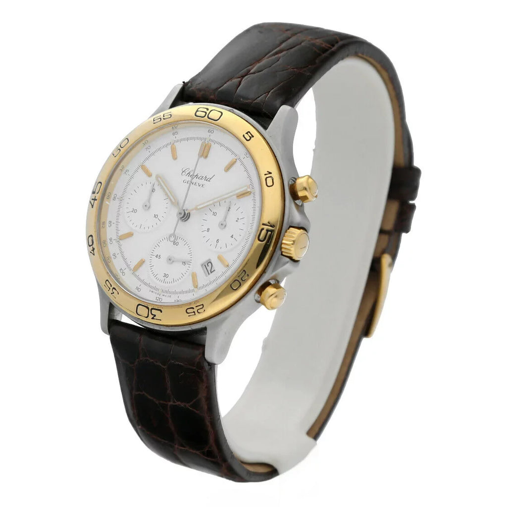 Chopard 8144 Chronograph Two Tone 18K Gold/Steel Quartz Classic Men's Watch W/B