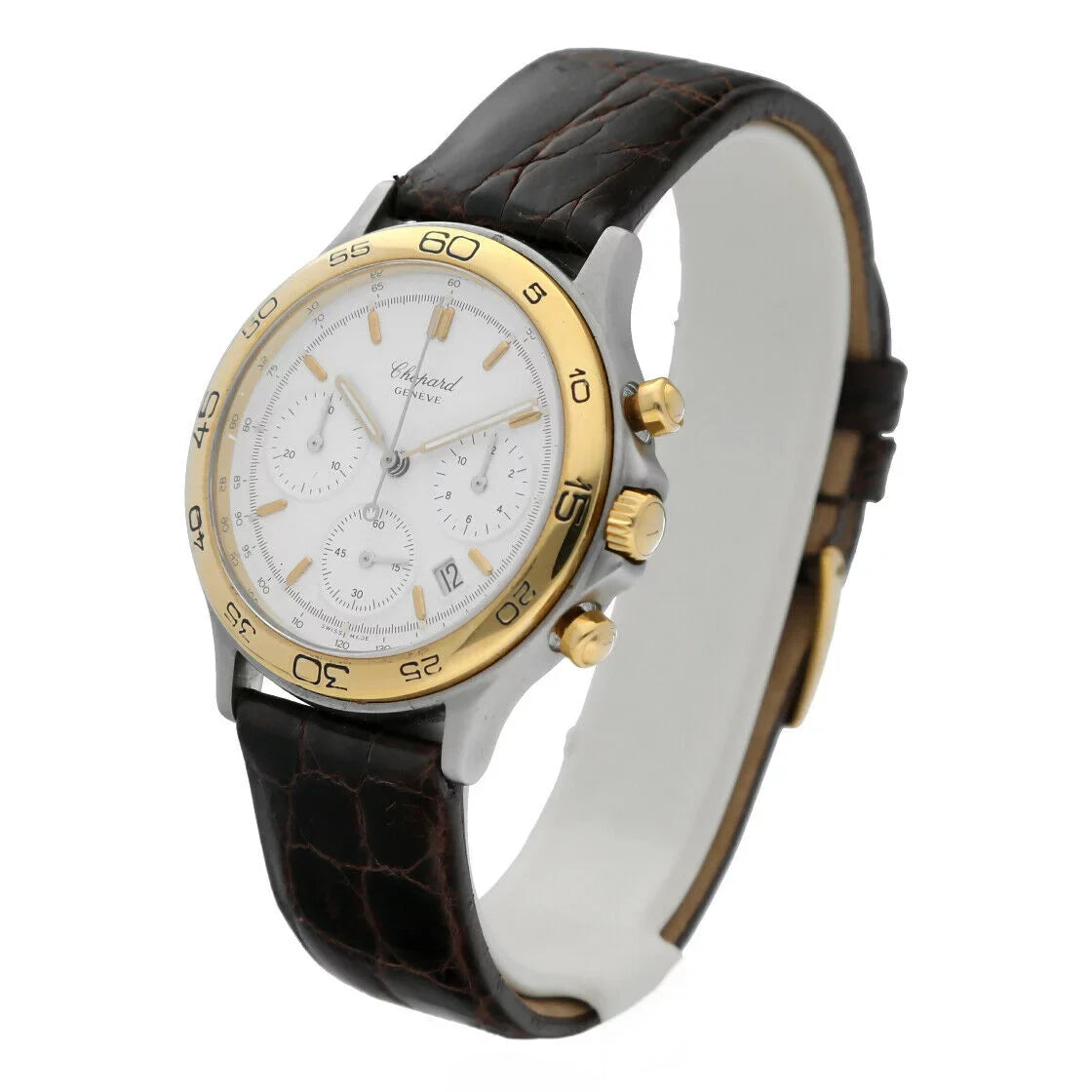 Chopard 8144 Chronograph Two Tone 18K Gold/Steel Quartz Classic Men's Watch W/B