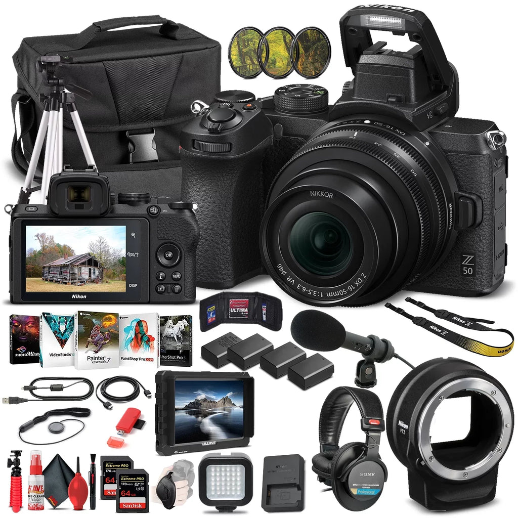 Nikon Z 50 Mirrorless Digital Camera W/ 16-50mm Lens 1633 - Pro Bundle