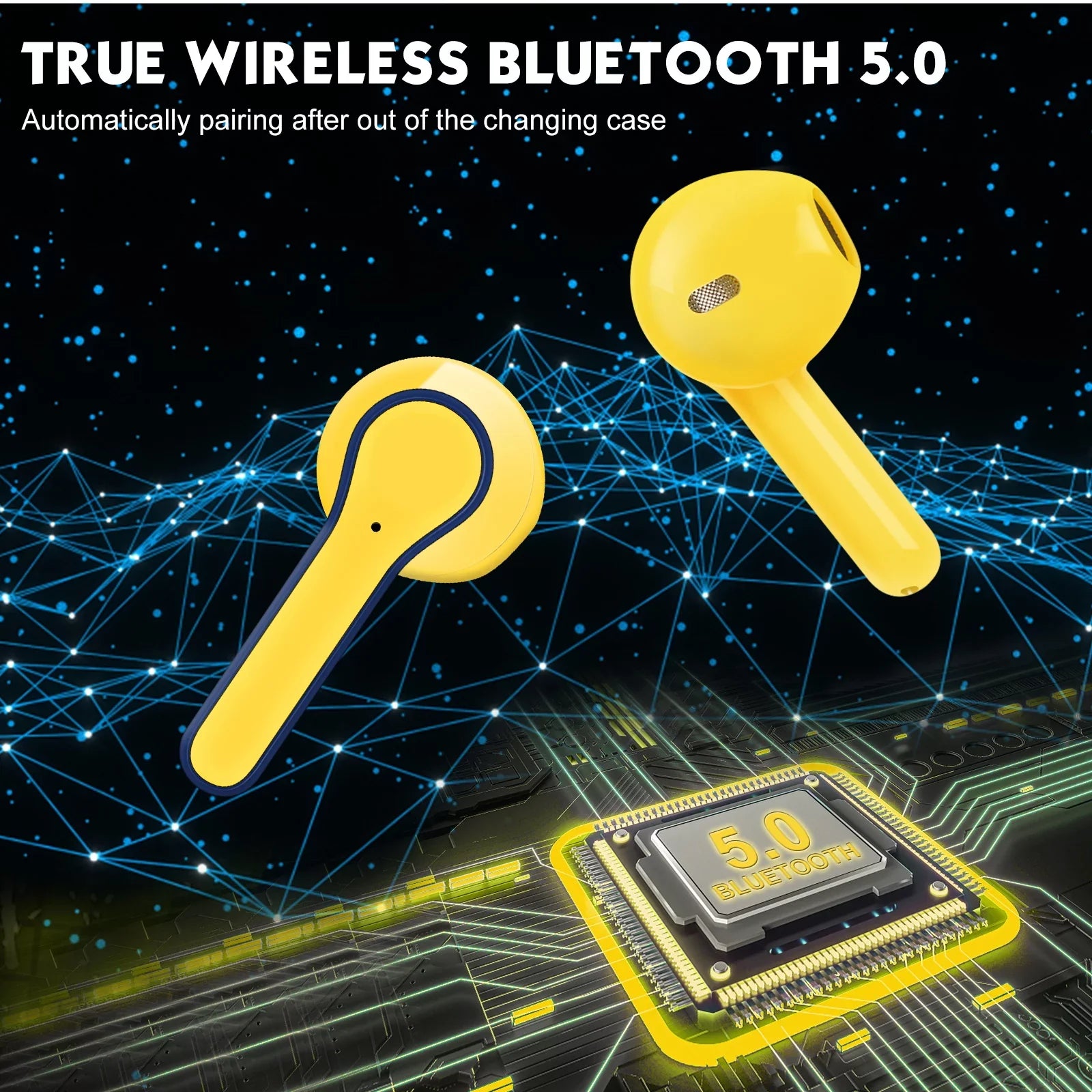 UrbanX Q350 Wireless Earbuds in Ear Bluetooth Headphones For HTC Desire 728 Ultra with Microphone & Digital Display IPX7 Waterproof Deep Bass Bluetooth Earbuds for Sports Work & Music.