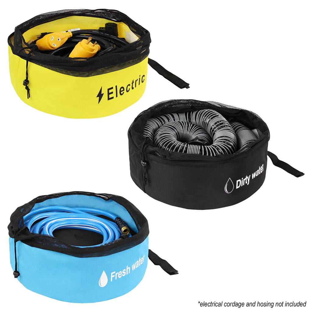 Dumble RV Sewer Hose Storage Bag 3pc Water Electrical Cord Organizer Camper Bags