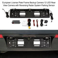 Docooler European License Plate Frame Backup Camera 12 LED Rear View Camera with Reversing System Parking Sensor