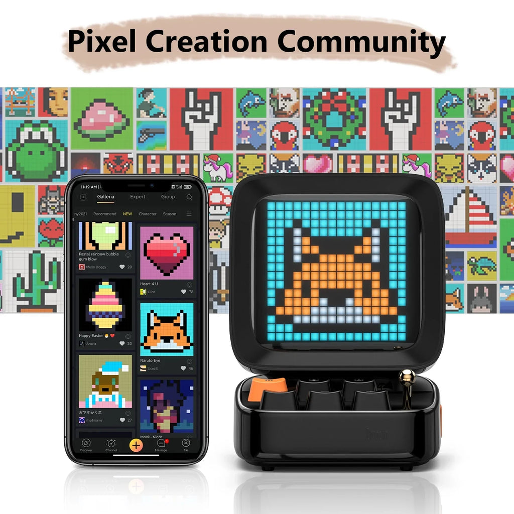 Divoom Ditoo Plus Pixel Art Blutooth Speaker, 10W, Dark