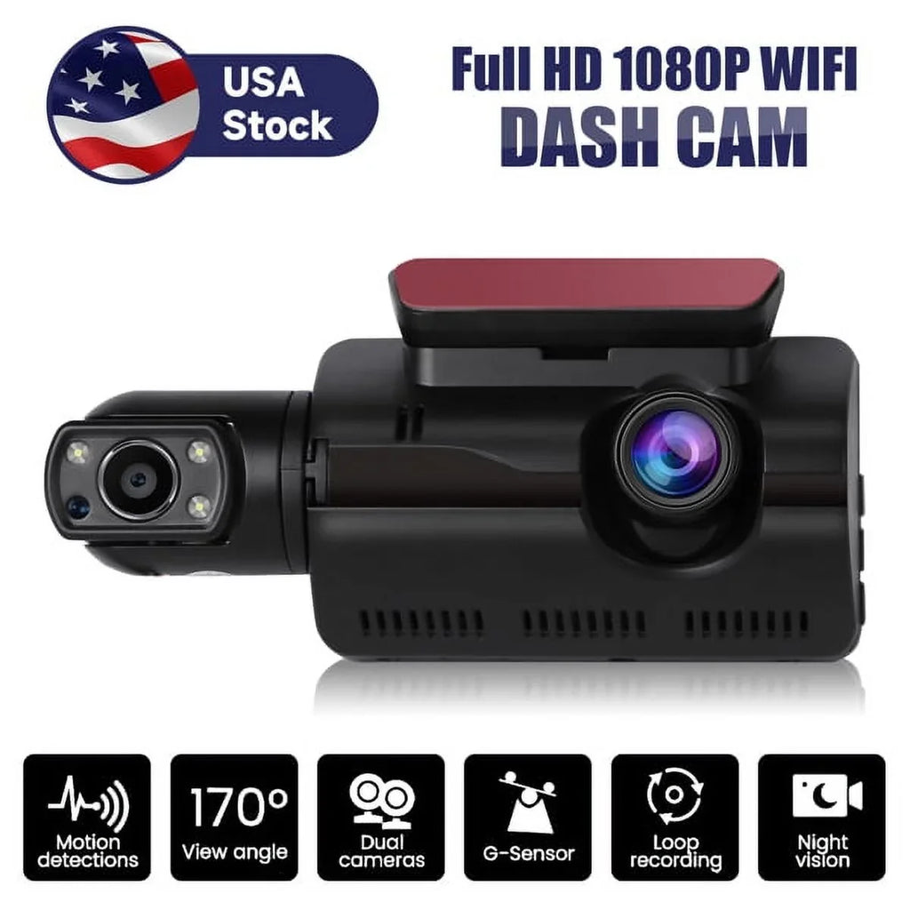 SYTHERS Dash Cam 1080P Night Vision Dash Camera Front and Rear, 170° Wide Angle, Loop Recording, G-Sensor