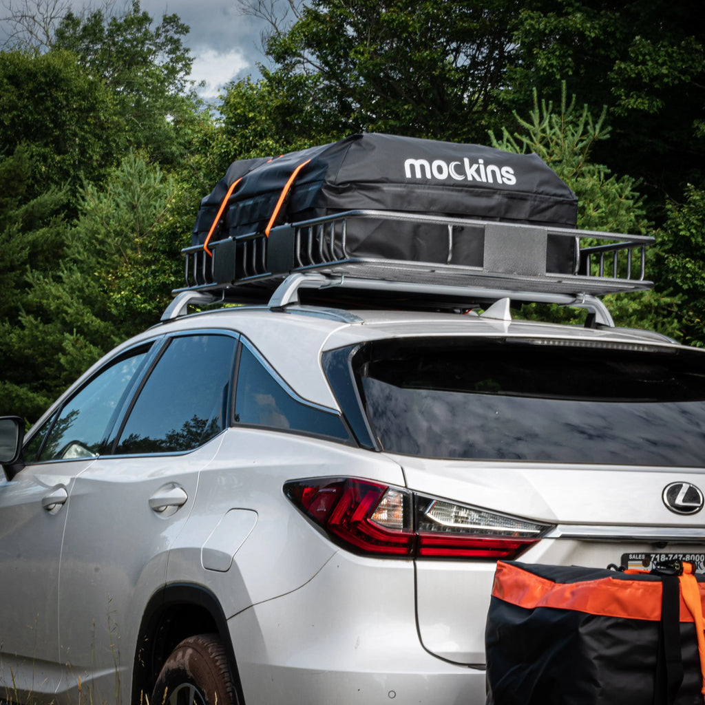 Mockins Rooftop Cargo Carrier Basket - Adjusts from 43-64"L x 39"W x 6"H | 250 lbs. Capacity Cargo Basket + Exterior Automotive Accessories.
