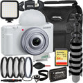 Ultimaxx Essential ZV-1F Camera Bundle (White) - Includes: 64GB Extreme Memory Card, 4PC Macro Close-Up Filter Kit, Replacement Battery & More (20pc Bundle)