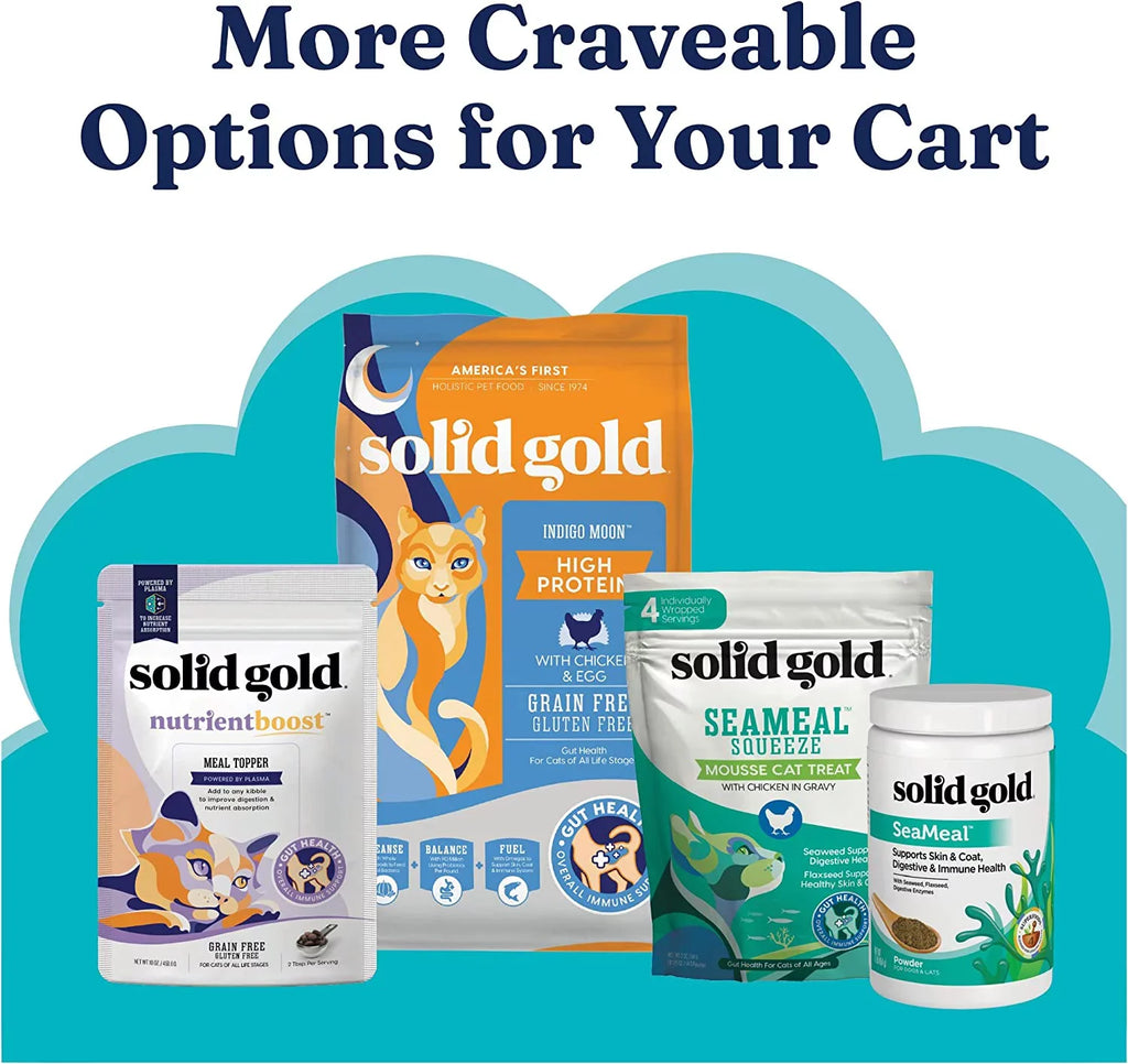 Solid Gold Wet Cat Food Pate for Adult & Senior Cats - Real Chicken Liver & Coconut Oil - Tropical Blendz Grain Free Wet Cat Food for Healthy Digestion, Skin, Coat & Sensitive Stomach - 16ct/6oz Can