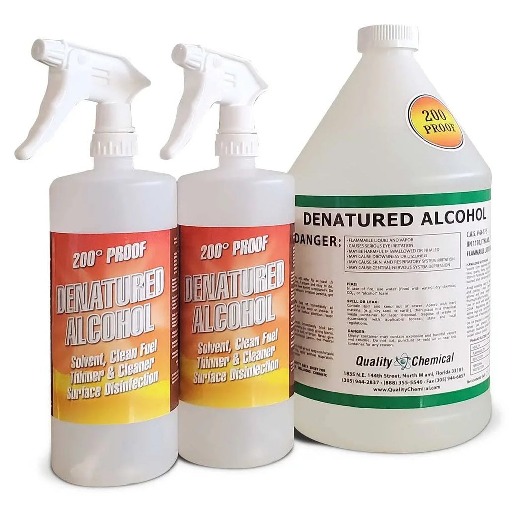 Denatured Ethyl Alcohol 200 Proof / Laboratory Grade / 1 Gallon (4 Quarts) Combo
