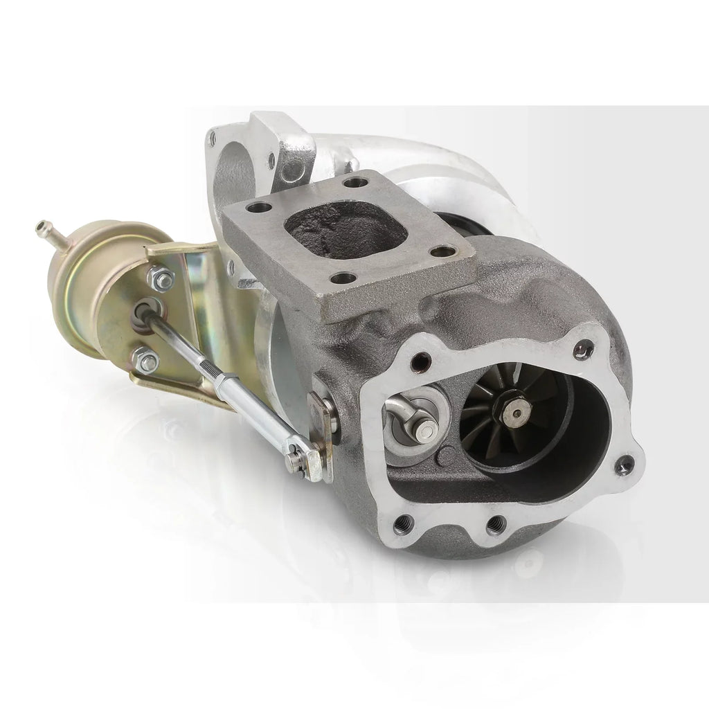 AJP Distributors T25 T28 Hybrid Turbo Charger Oil & Water Cooled Turbocharger + Wastegate 0.86 A/R Turbine 0.60 AR Compressor Ball Bearing 5-Bolt Outlet Flange Compatible/Replacement For Universal Car