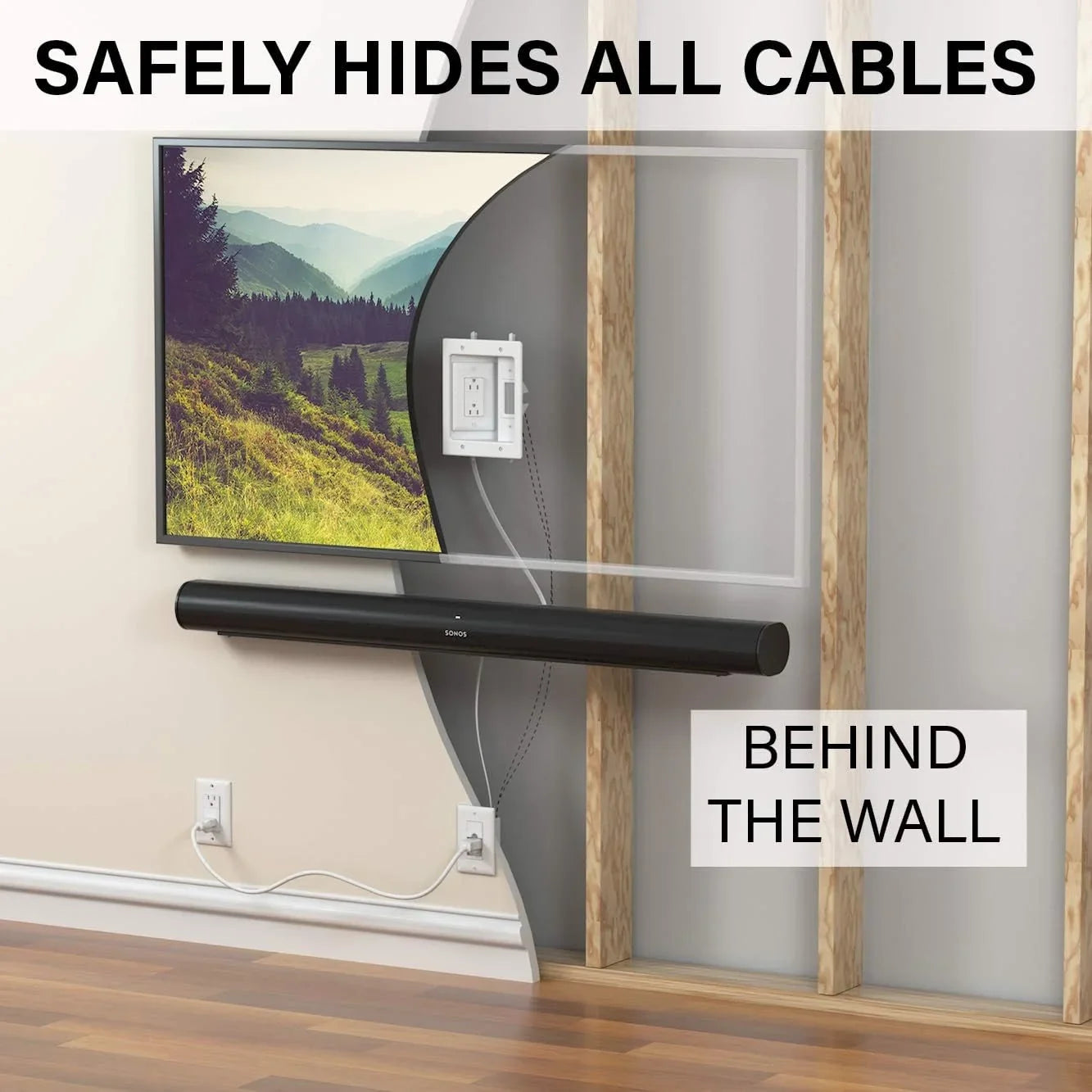 Open Box SANUS In-wall Cable Management Kit for Mounted TV & Soundbar WSIWPSB1-W1 - White