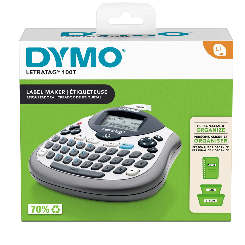 DYMO LetraTag 100T QWERTY Label Maker, Includes Jet Print on White Paper Label