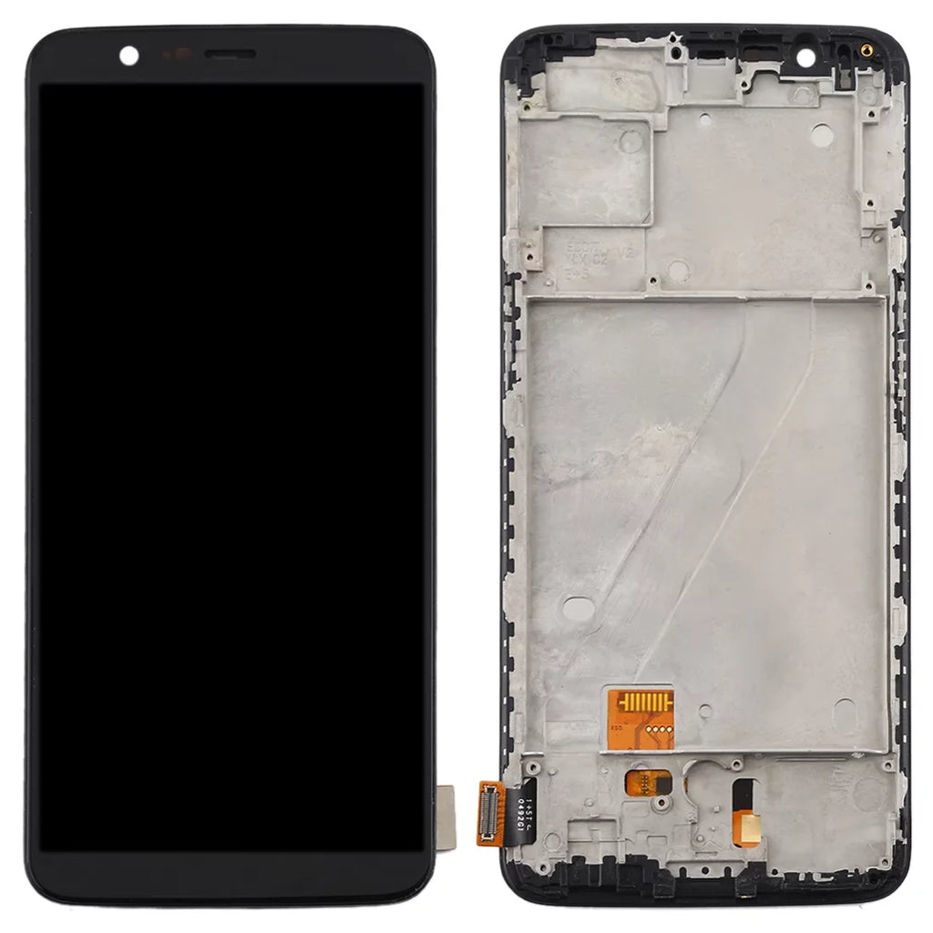 Cellphone Repair Parts For OnePlus 5T A5010 TFT Material LCD Screen and Digitizer Full Assembly with Frame Dark