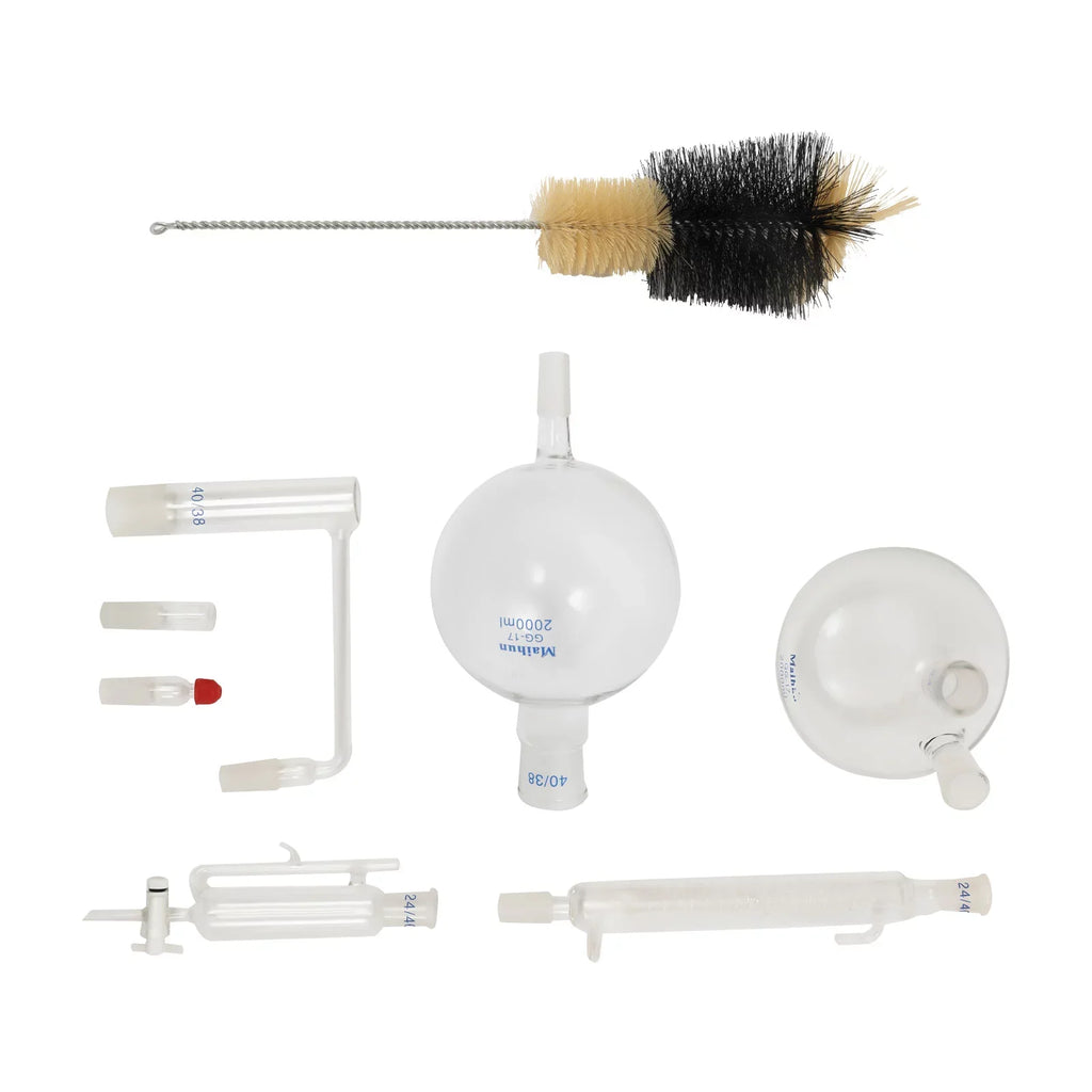 Miumaeov 2000ML Essential Oil Distillation Apparatus with Condenser + Hot Stove + Essential Oil Separator Lab Glass Distillation Kit Steam Water Distiller Purifier