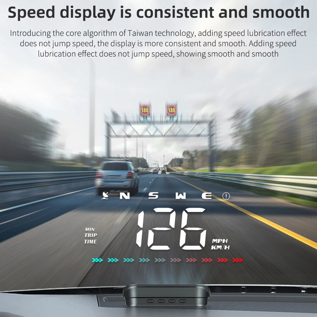 Pinnaco Heads-Up Display Digital Speedometer for Car GPS Speedometer with Overspeed Alarm