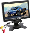 B-Qtech 7 Inch Rear View Camera Screens, Full Colour LCD Display, 800 * 480 RP, DC12V-24v, AV1/AV2 Video Switching, LCD Car Monitor for Car Trucks Buses Motorbikes