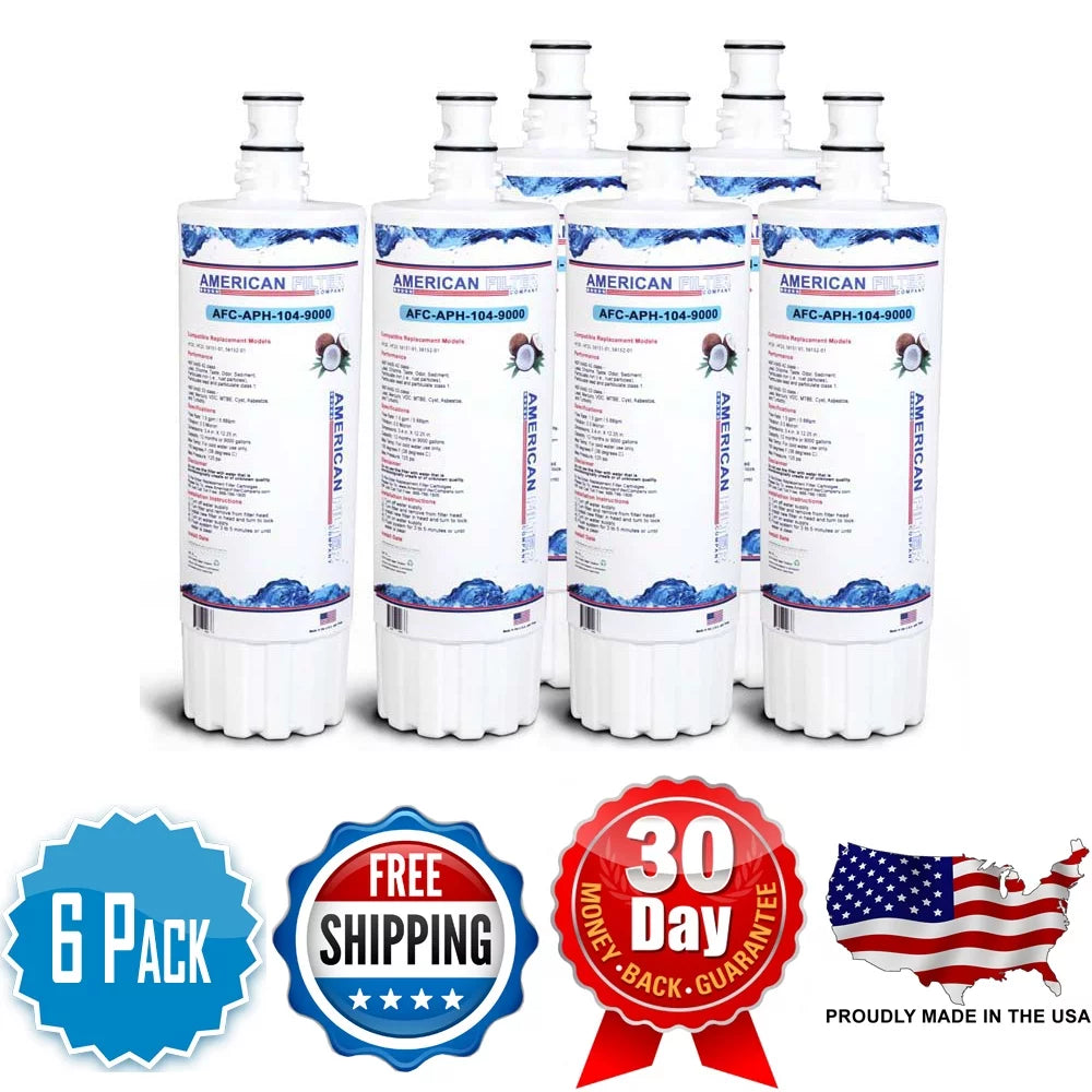 AFC Brand , Water Filters , Compatible with BodyGlove® BG-1000 - 6 Pack - Made in U.S.A.